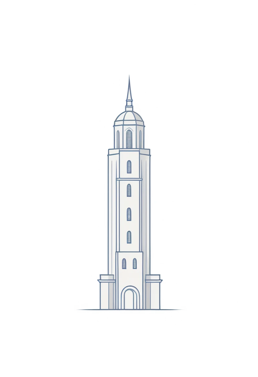 Minimal line logo of Exquisite and elegant antique buildings of Brick and timber lofted tower, pencil art --v 5