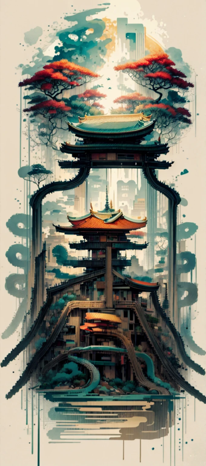 hoang lap,A high resolution,ultra - detailed, sunder ,Design a beautiful temple scene,intricately detailed buildings,Lush gardens,and a sense of peace and spirituality。 sunder ,Create an image of a destructive demon,With terrible characteristics,The power of darkness,And the desire for chaos and destruction。 sunder ,design an image with fisheye lens effect,Capture a wide field of view with a unique curved perspective。 sunder ,Create a rooftop view in an urban setting,Features panoramic city views、Dramatic skyline and sense of elevation。 sunder , sunder ,utilisant le pointillisme pour illustrer les images,Carefully place tiny color dots,to create a cohesive and visually stunning whole。