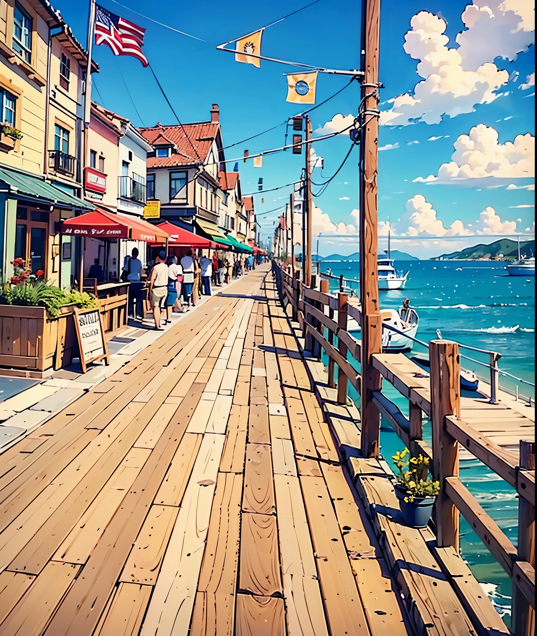 many ships and pleasure yachts sail out to sea, small ships in the distance, many ships in the distance