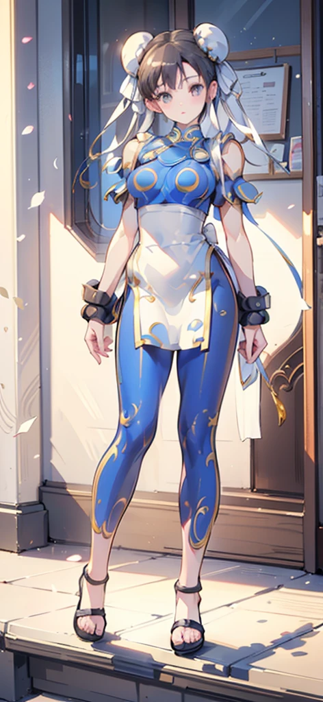 (Chun-Li:1.4),((masterpiece)), ((best quality)), ((ultra detailed)), ((kawaii)), cute, (lovely), ((extremely detailed)), ((8K)), (beautiful), full body,solo,tiny breast