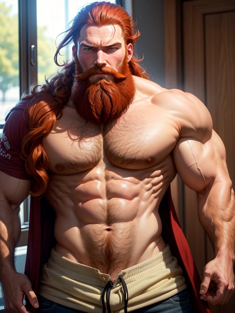 Man having Big RedBeard 