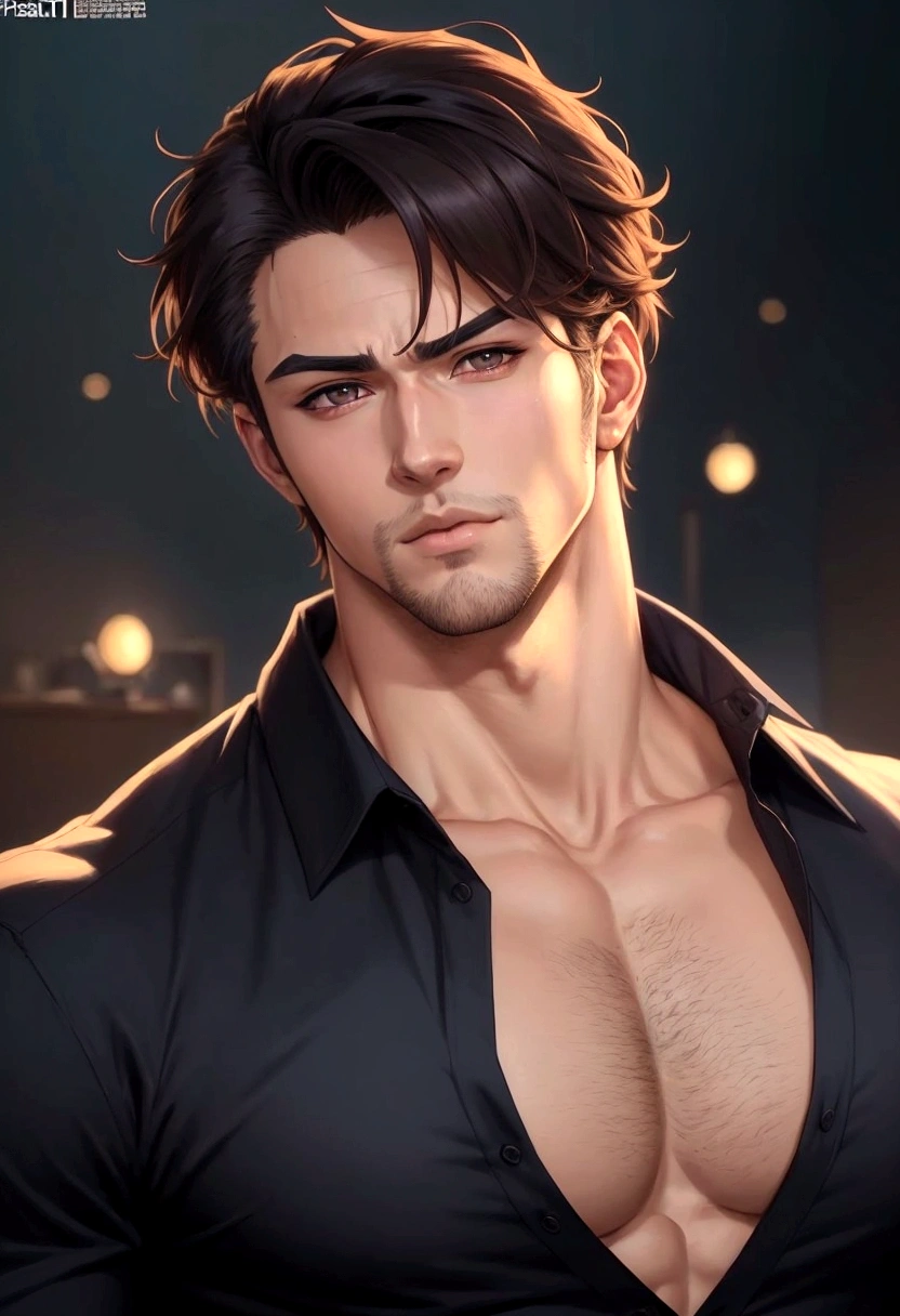 ((best quality)), ((masterpiece)), (detailed), a man with a shirt on and no shirt on, looking at the camera, big chest, anime handsome man, anime portrait of a handsome man, handsome stunning realistic, handsome anime pose, beautiful prince, human male character art, male anime character, male anime style