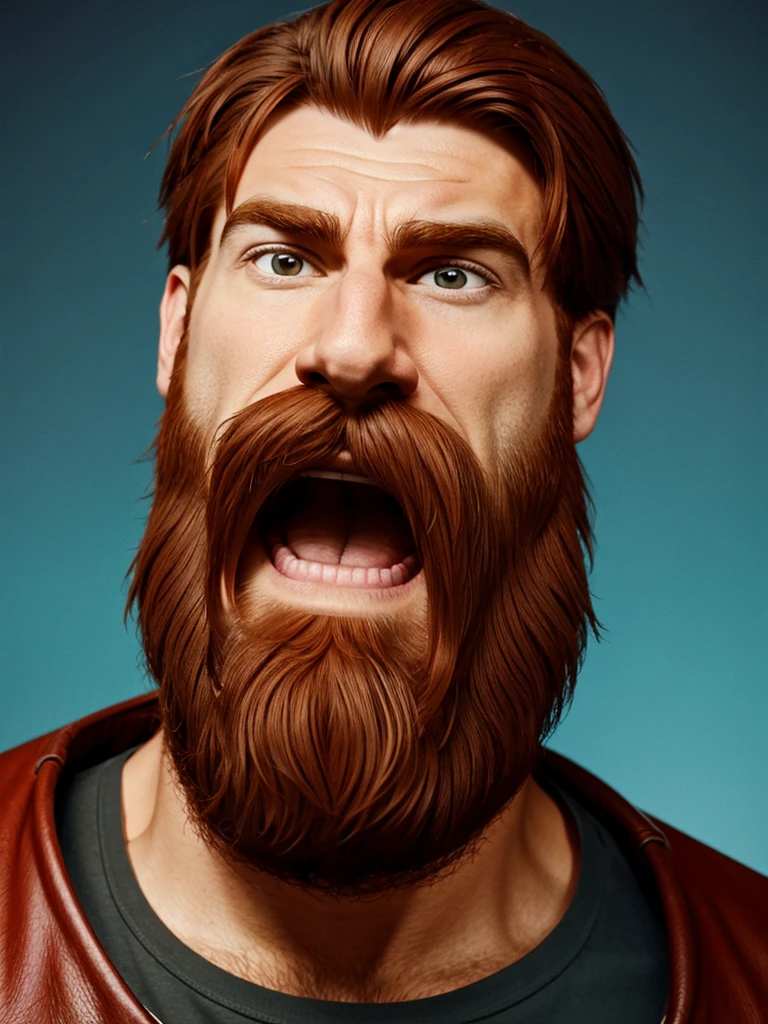 Cartoon Man having RedBeard 