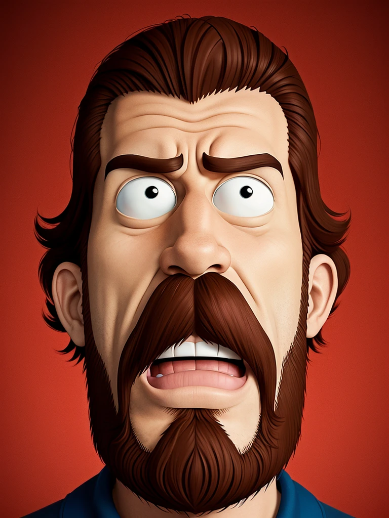 Cartoon Man having RedBeard 