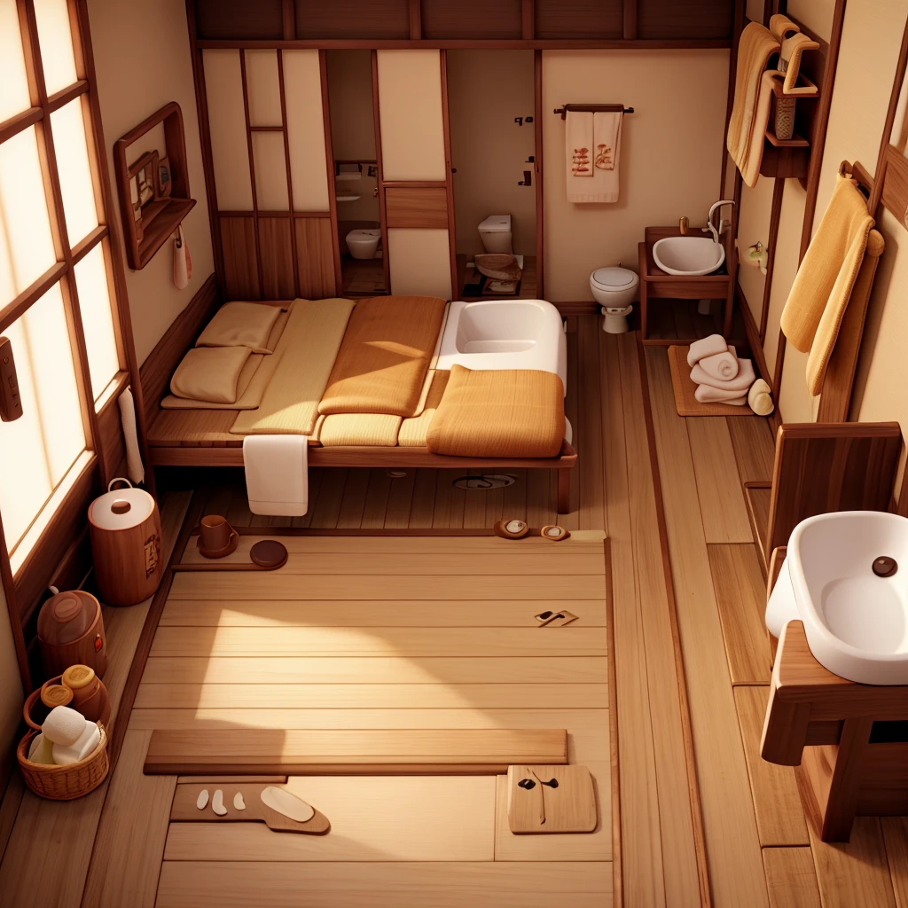 House illustration、Under the bed、Termite Path Map、Washroom、toilet、bath、entrance、Japanese-style room
