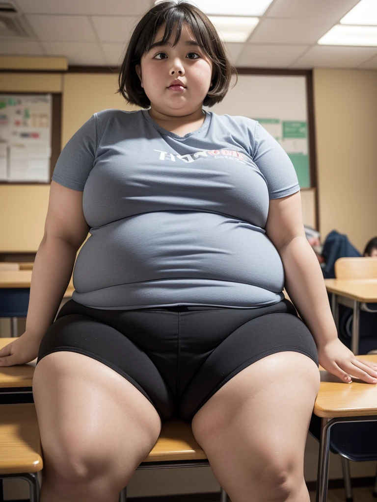 Fat girls ,  , very fat , obese, in school 