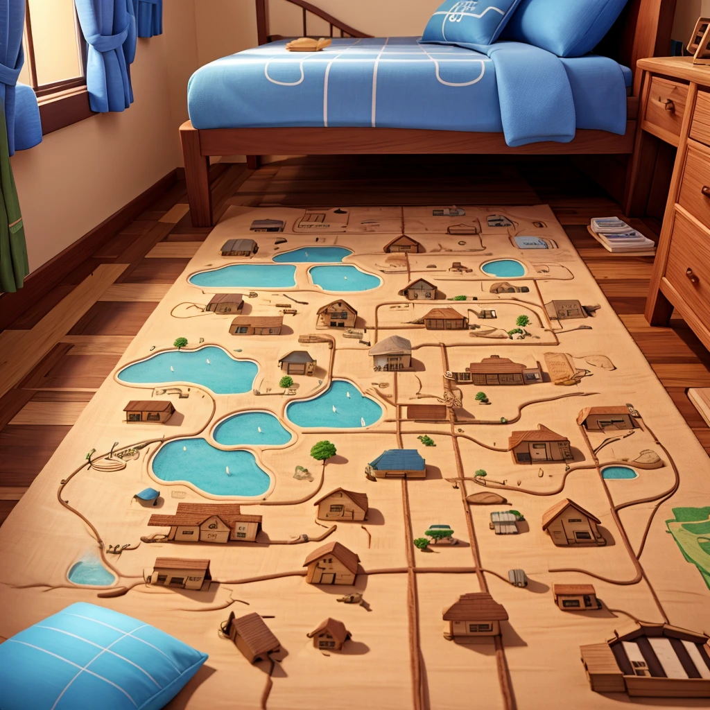 House illustration、Under the bed、Termite Path Map、