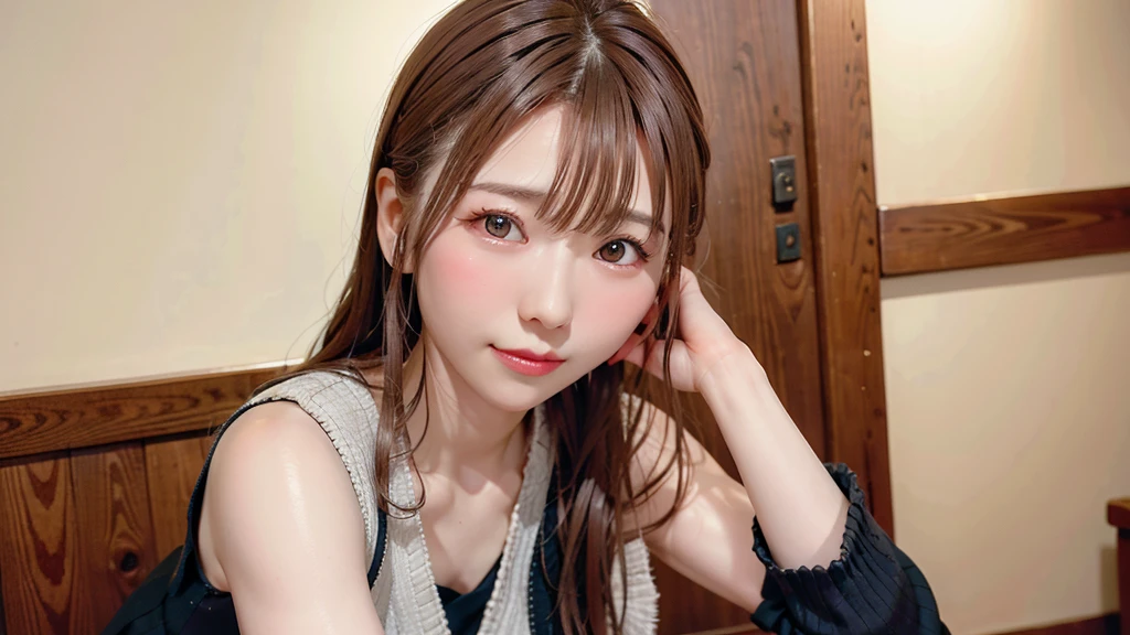 Highest quality, Realistic, Perfect Human Anatomy, Very detailed, Very delicate and beautiful, Raw photo, Professional Lighting, Illumination, Depth of written boundary, Single focus, whole body, Skinny Japanese woman, 30-year-old woman, Brown Hair, Small Head, Beautiful Eyes, True Face, Realistic skin, Fine grain,long hair