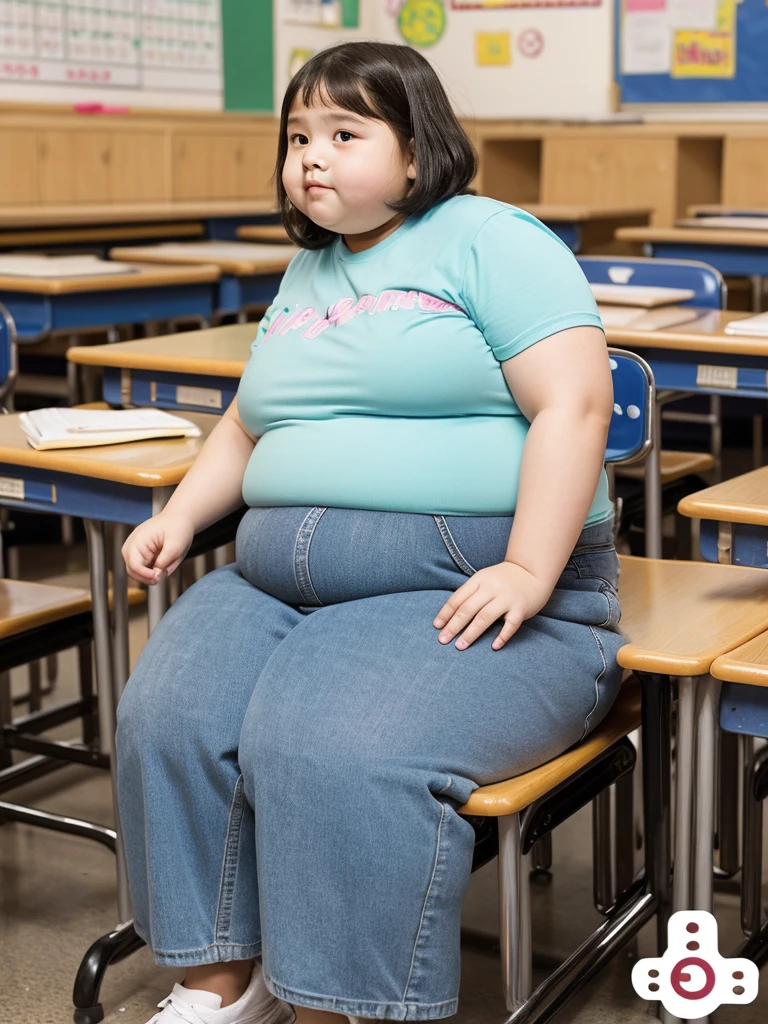 a fat obese ,chubby overweight ,young fat girl in ,cute plump schoolkid,heavy set young girl,thick student,extremely obese young female student,very fat and heavy young girl,stout short haired girl in school,chubbychild in classroom,cute pudgy young student
