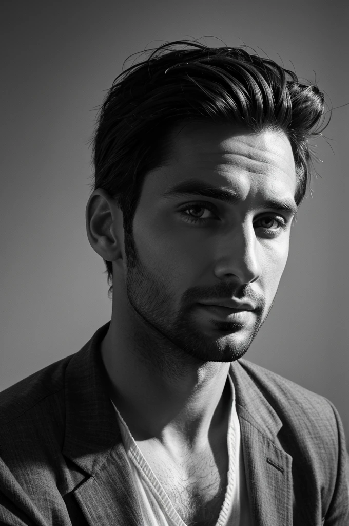 32 year old handsome boy sketch black and white