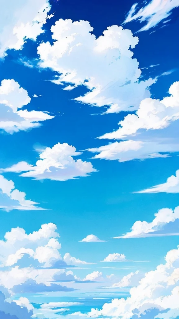A beautiful blue sky like Ghibli White cloud Nostalgic anime