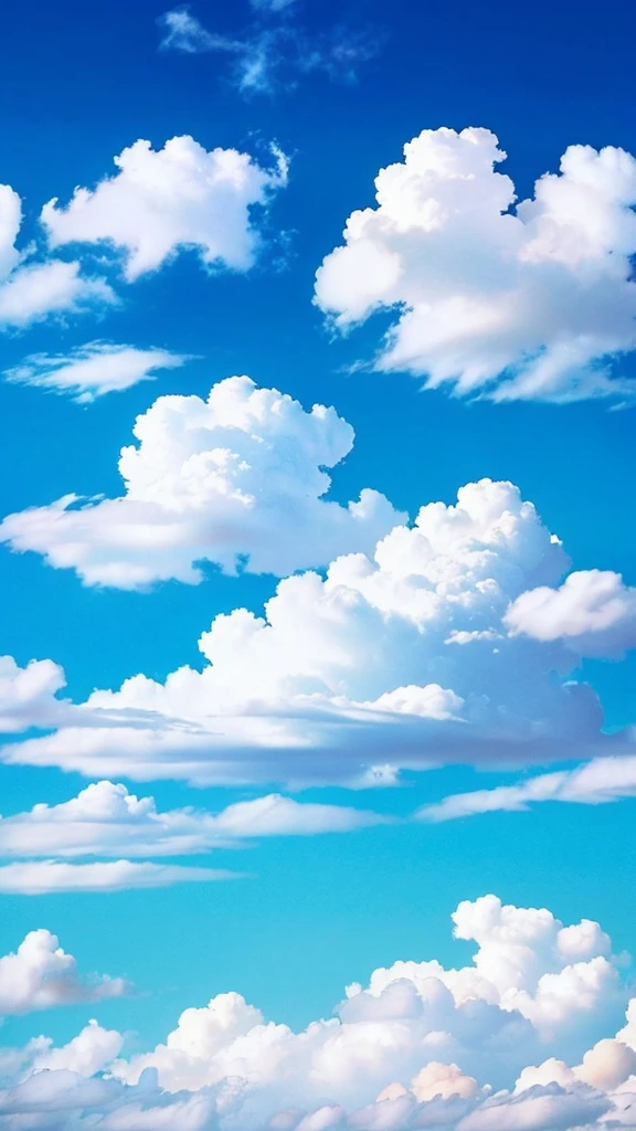 A beautiful blue sky like Ghibli White cloud Nostalgic anime