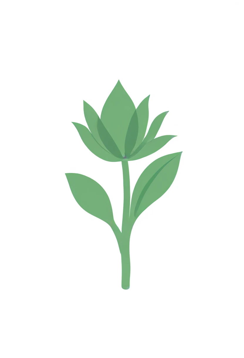 Minimal line logo of A green lotus flower in full bloom , pencil art --v 5
