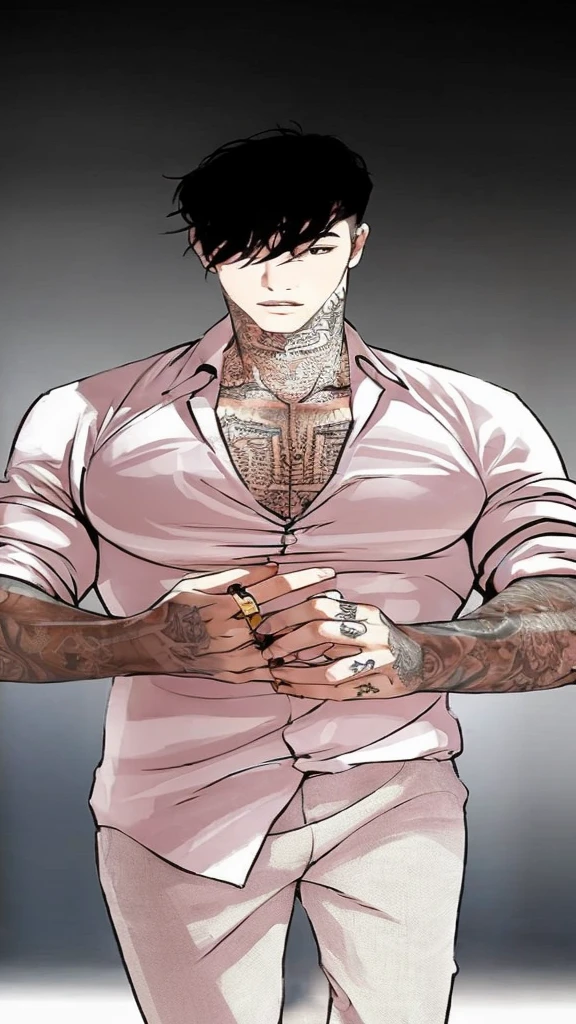 a close up of a person with tattoos on their arms and neck