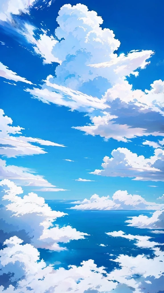 Emotional Beautiful blue sky White cloud Nostalgic anime