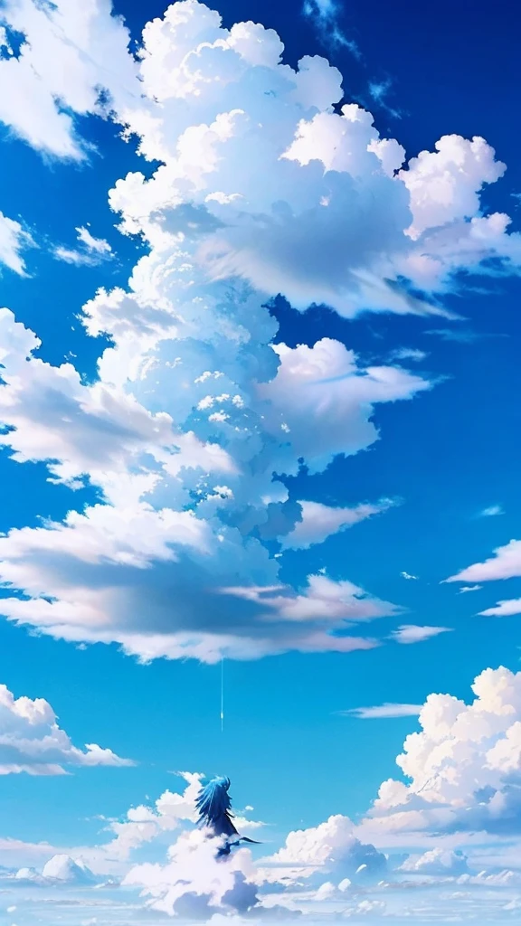 Emotional Beautiful blue sky White cloud Nostalgic anime