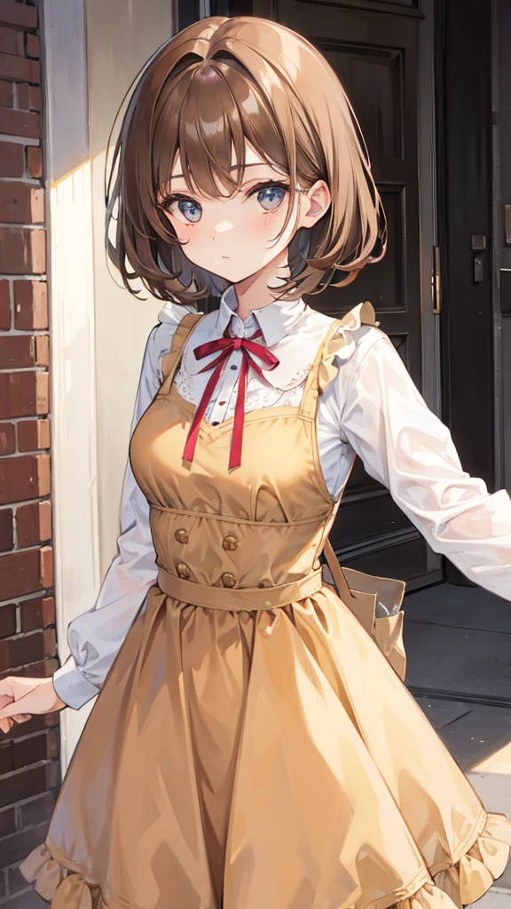 Girl with light brown hair wearing a dress