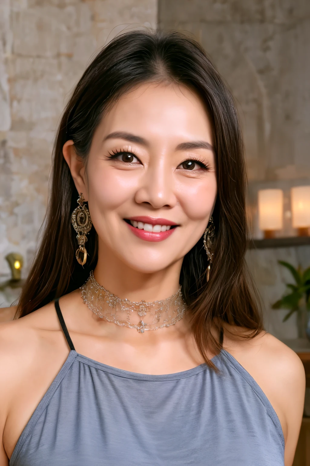75 years old mom milf Korean, Lady large earring Big choker navel piercing decoration A bracelet Silver Hair realisitic Gorgeous Madame Beautiful Mature Woman sexly Smile Gentle woman navel piercing 4K High quality gravure cover Gorgeous Madame Beautiful Mature Woman Heavy chest