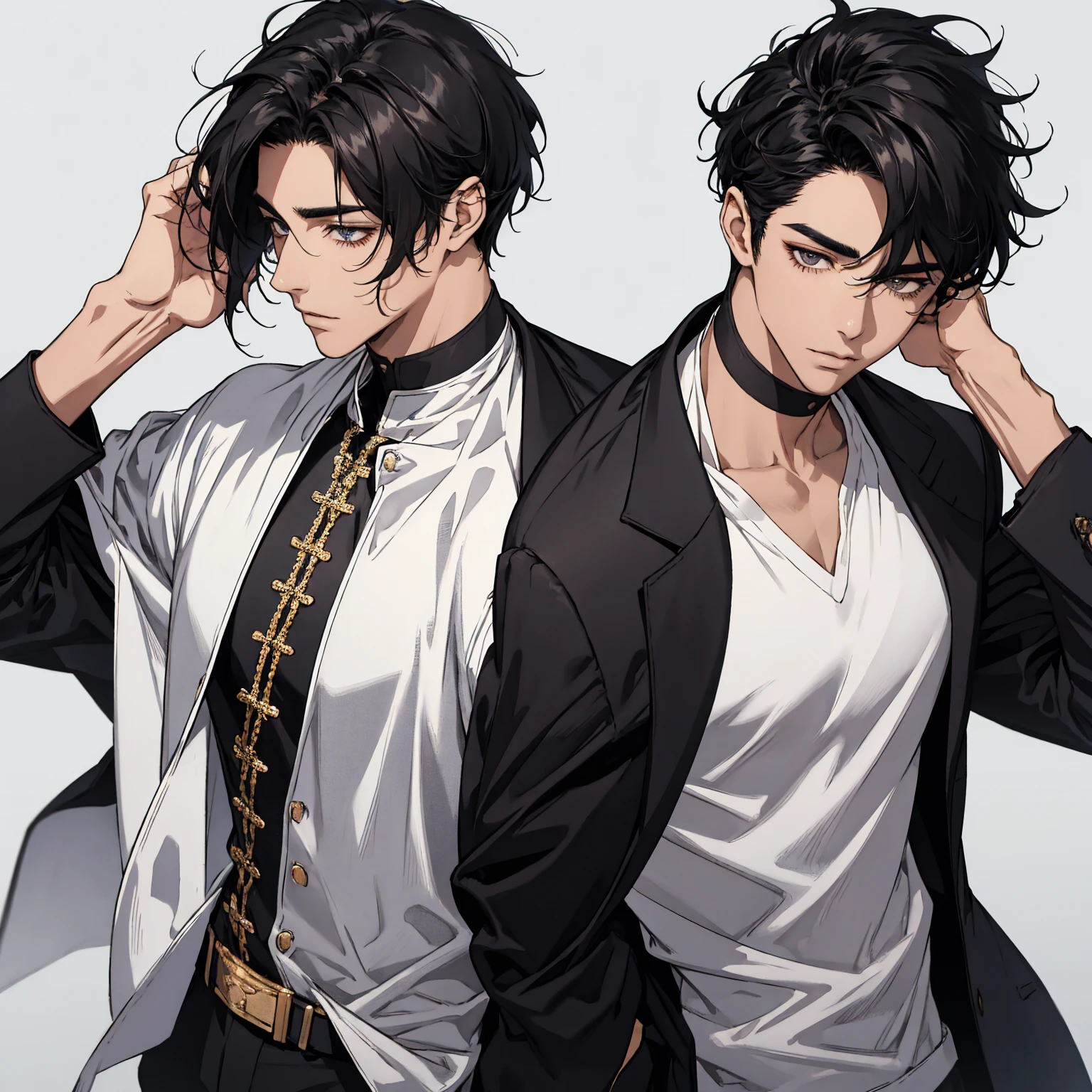 Black Hair　male　Handsome