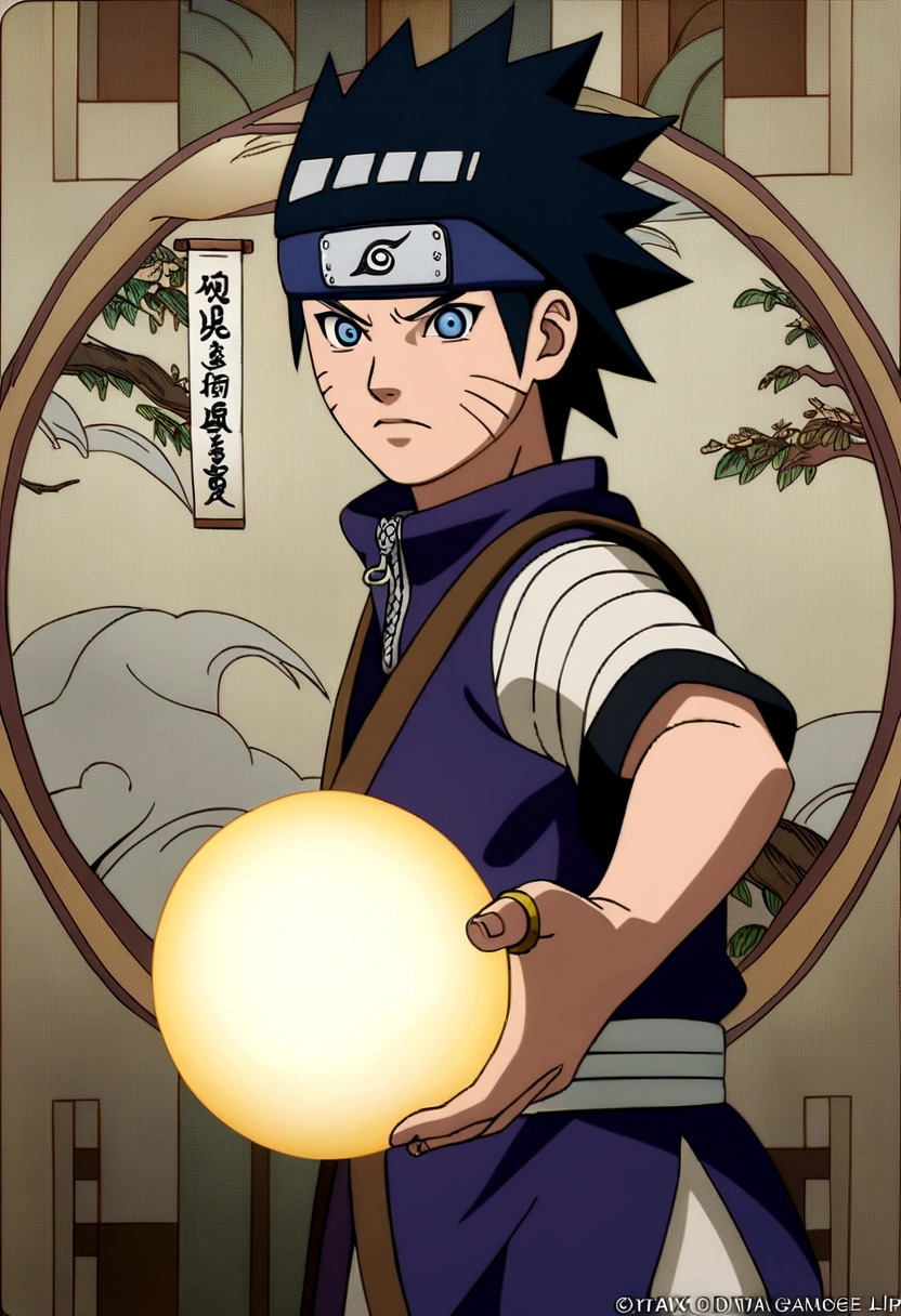Blue-eyed anime character holding a glowing ball, Naruto artstyle, Naruto Scroll, from Naruto, Naruto, joker as Naruto, Hinata Hinata, Anime style", joker looks like Naruto, Ninja, Otaku from the Ganges, Anime Wallpaper, Scroll, Key Anime Art, Wielding a Kunai, advanced digital anime art ”, Anime pictures, hd anime