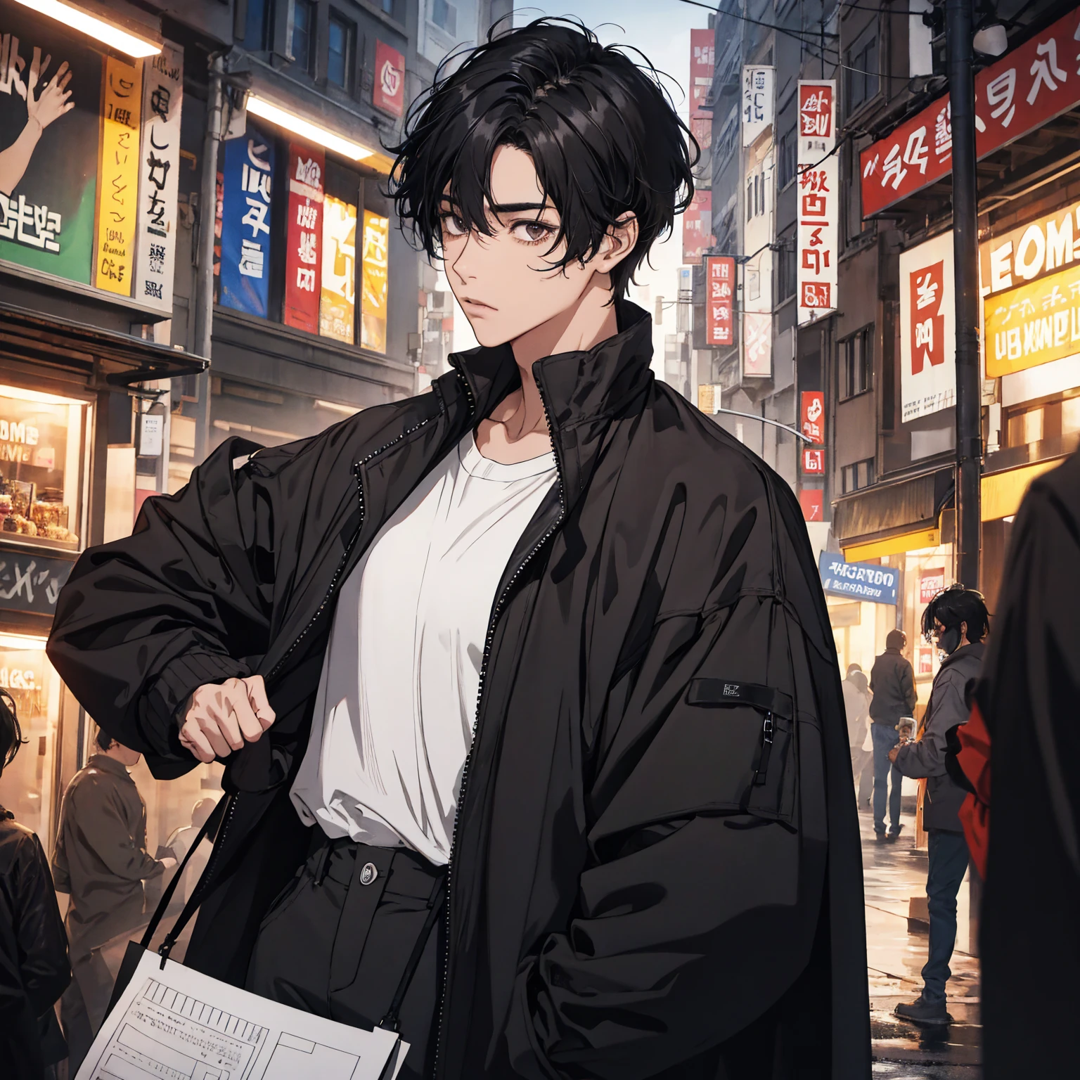 1 man night black hair