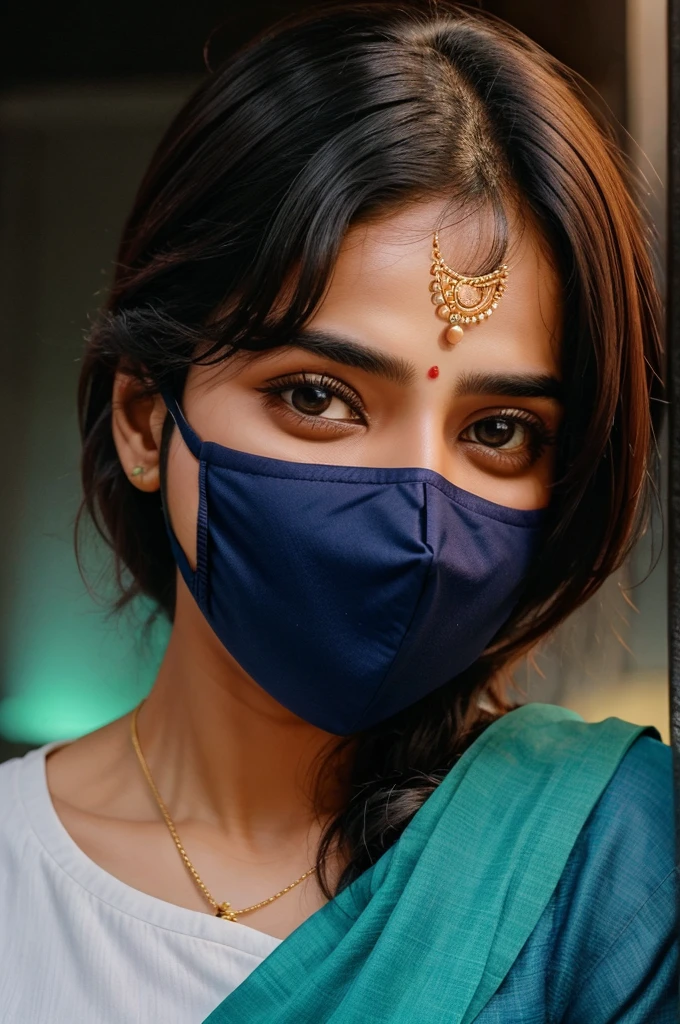 Ek person jo piche dekh raha hai aur uska face mask se daka hua hai night pic 