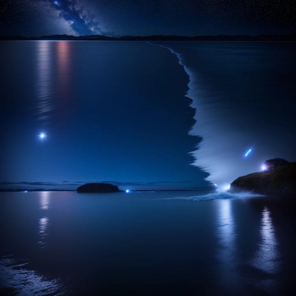 水面とビーチのNight view写真, Blue Hour , Blue Hour, Sigma 2.Shot at f1.0mm. 4, Sea pattern and night sky, Blue Hour photography, photography shot at Blue Hour, Night Sky Photos, blue night, Blue Hour lighting, ナイティメLong Exposure, Night view, Starry Night, Long Exposure