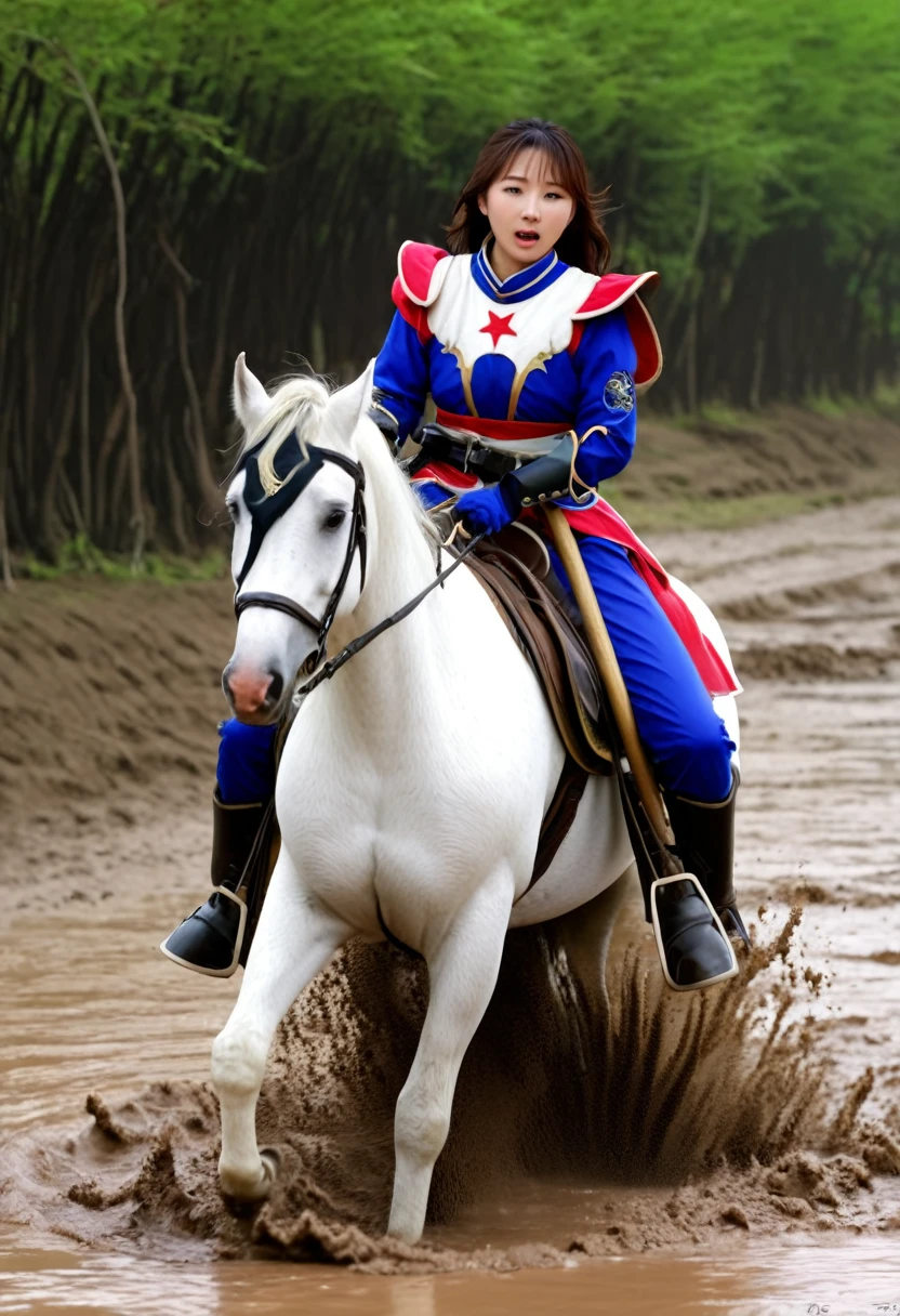 (((masterpiece))),(((Highest quality))),((Tabletop:1.4, Highest quality)), (Realな写真:1.4),
((1 cute girl knight)),rodeo,
(超High resolution:1.2),, wonderful, Very detailed CG Unity 8k wallpaper, Very detailed, High resolution,fat horse ridden by japanese girl,Chubby,Plump,Double,
Soft Light, Beautiful detailed girl, Droopy eyes,Very detailedな目と顔, Beautiful and exquisite nose, Beautiful and exquisite, horse ridden by a girl can't stand up because its drowned in the sticky muddy pitfall:10.0 ,Displeased face:4.0,Real,Stir,Anatomically correct,action horse riding scene while struggle fighting