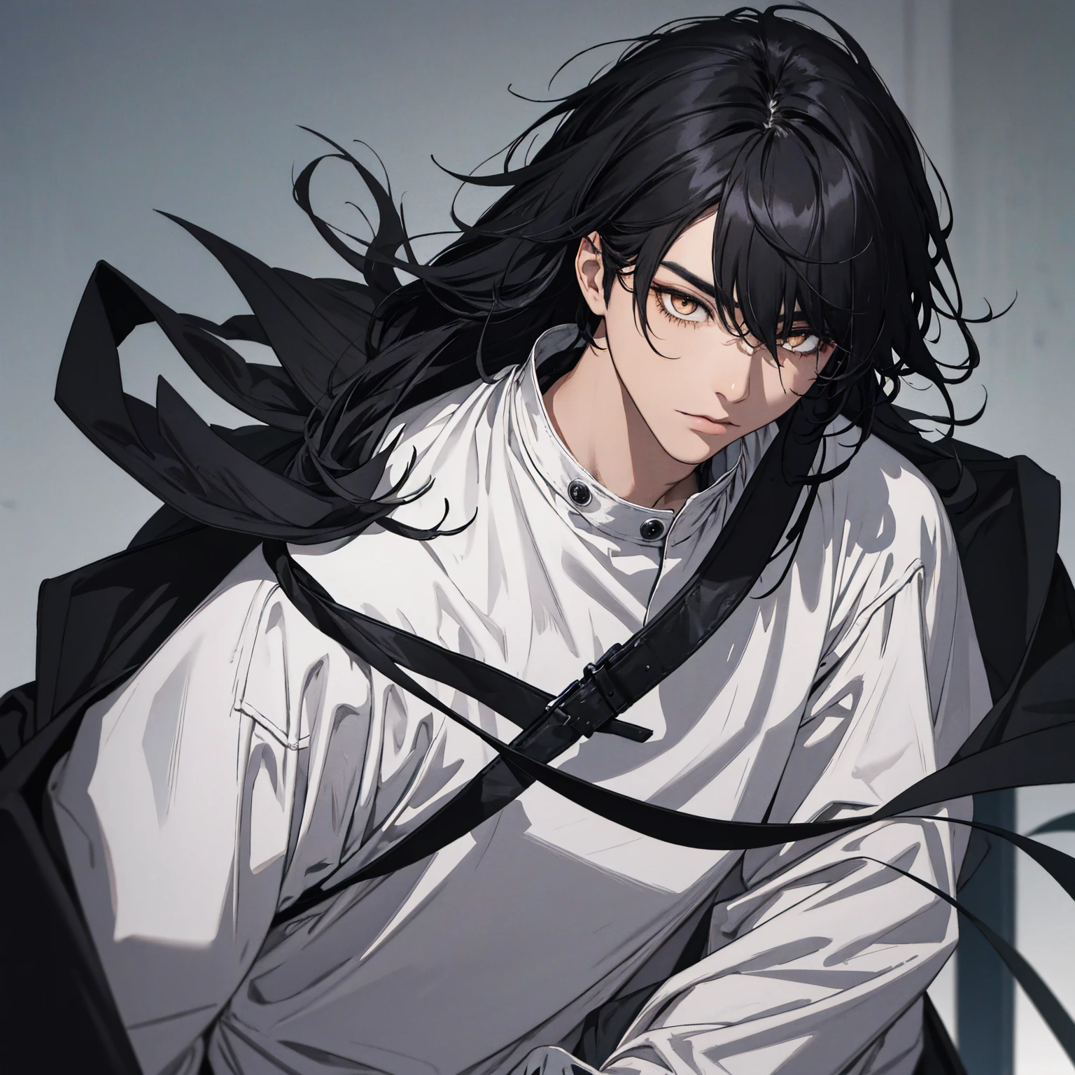 1 man night black hair Wolfhair