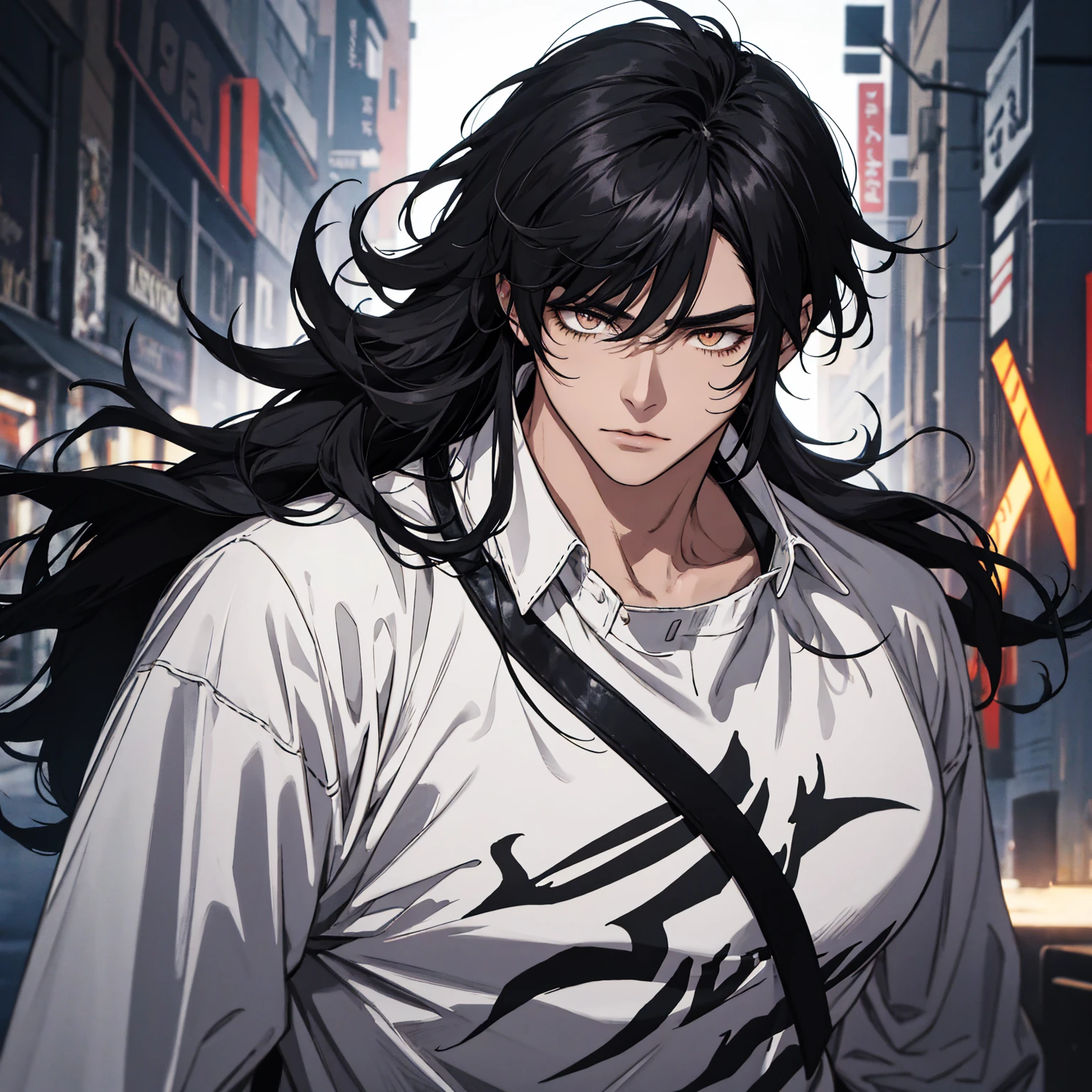 1 man night black hair　Wolfhair