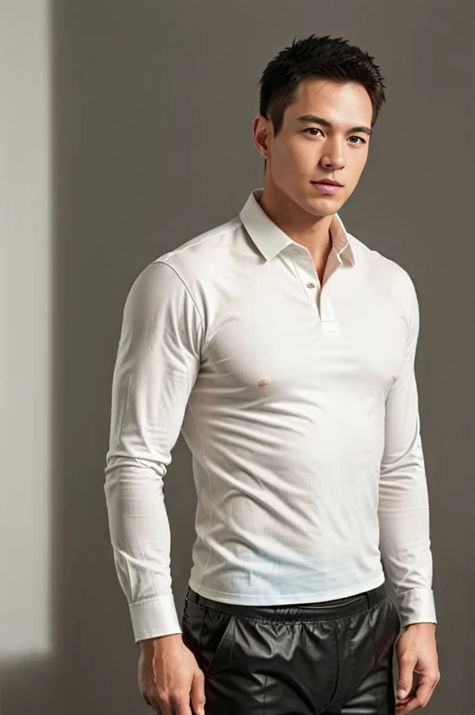 1man, 
a 30 y.o muscular male wearing long-sleeve white shirt and tie, wearing leather shoes,  full body, 
soft lighting, 
masterpiece, best quality, 8k uhd, dslr, film grain, Fujifilm XT3 photorealistic painting art by midjourney and greg rutkowski