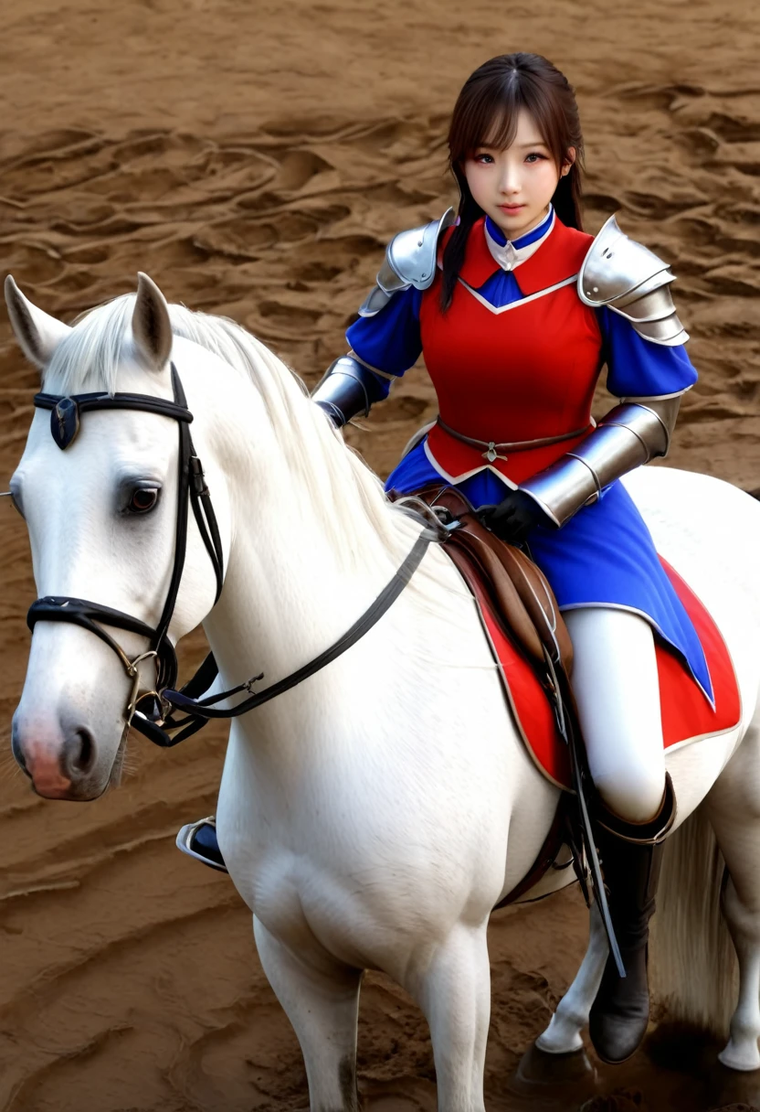 (((masterpiece))),(((Highest quality))),((Tabletop:1.4, Highest quality)), (Realな写真:1.4),
((1 cute girl knight)),rodeo,
(超High resolution:1.2),, wonderful, Very detailed CG Unity 8k wallpaper, Very detailed, High resolution,fat horse ridden by japanese girl,Chubby,Plump,Double,Red, white and blue outfit,
Soft Light, Beautiful detailed girl, Droopy eyes,Very detailedな目と顔, Beautiful and exquisite nose, Beautiful and exquisite, horse ridden by a girl can't stand up because its drowned in the sticky muddy pitfall:10.0 ,Displeased face:4.0,Real,Stir,Anatomically correct,action horse riding scene while struggle fighting