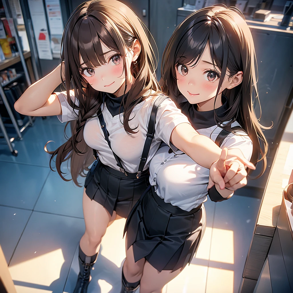 Brown Hair、Staring at the audience Black suspenders bulging big breasts wall: Black mini skirt garter sight Small face Bans holster Beautiful woman Show your hand レッグholster ベッドに横たわる sight Black boots panty shot Taunt side side汗 I arm Full nudity Painting models 15Year old girl
