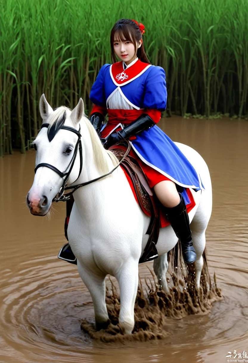 (((masterpiece))),(((Highest quality))),((Tabletop:1.4, Highest quality)), (Realな写真:1.4),
((1 cute girl knight)),rodeo,
(超High resolution:1.2),, wonderful, Very detailed CG Unity 8k wallpaper, Very detailed, High resolution,fat horse ridden by japanese girl,Chubby,Plump,Double,Red, white and blue outfit,Soaking in the swamp,Mud Splash,
Soft Light, Beautiful detailed girl, Droopy eyes,Very detailedな目と顔, Beautiful and exquisite nose, Beautiful and exquisite, horse ridden by a girl can't stand up because its drowned in the sticky muddy pitfall:10.0 ,Displeased face:4.0,Real,Stir,Anatomically correct,action horse riding scene while struggle fighting