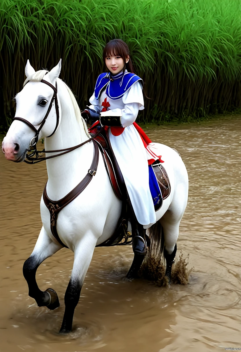 (((masterpiece))),(((Highest quality))),((Tabletop:1.4, Highest quality)), (Realな写真:1.4),
((1 cute girl knight)),rodeo,
(超High resolution:1.2),, wonderful, Very detailed CG Unity 8k wallpaper, Very detailed, High resolution,fat horse ridden by japanese girl,Chubby,Plump,Double,Red, white and blue outfit,Soaking in the swamp,Mud Splash,
Soft Light, Beautiful detailed girl, Droopy eyes,Very detailedな目と顔, Beautiful and exquisite nose, Beautiful and exquisite, horse ridden by a girl can't stand up because its drowned in the sticky muddy pitfall:10.0 ,Displeased face:4.0,Real,Stir,Anatomically correct,action horse riding scene while struggle fighting