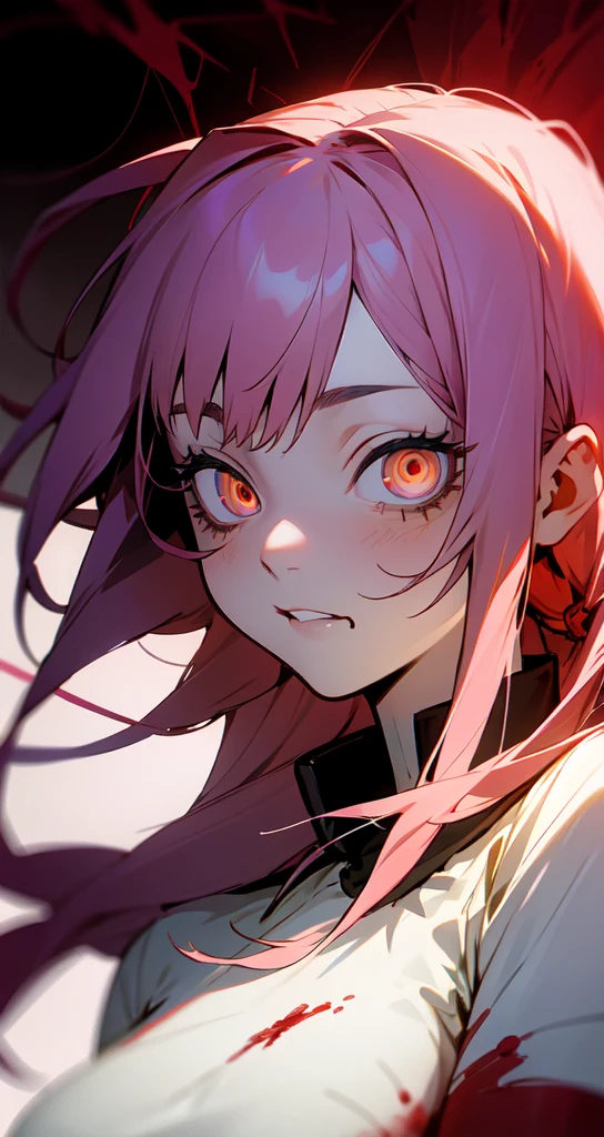 Anime girl with blood on her face and teeth, Detailed anime art digital, Yandere intrincado, Gapmoe Yandere, Drooling, bared teeth, Yandere, Clean and meticulous anime art, Gapmoe Yandere Grimdark, Detailed anime art, 「Camagurkha」See, Very detailed怒ったアニメの顔, Retrato Gapmoe Yandere Grimdark, Horror!! Very detailed