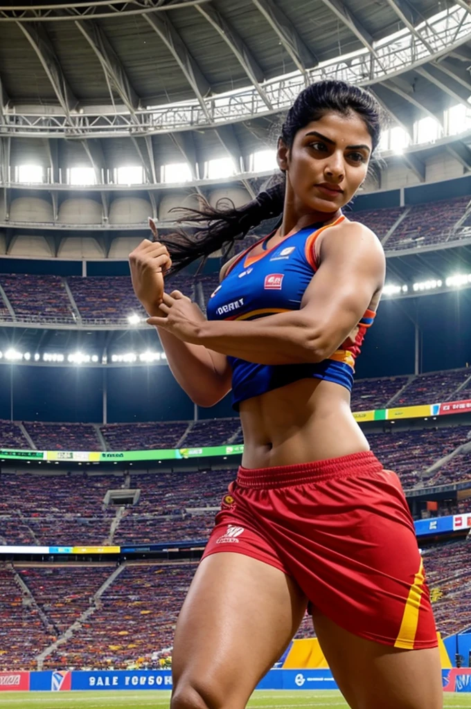 Kabaddi sport in big stadium with millions of spectators