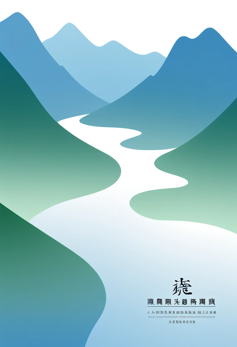 a line logo of "(best quality),(masterpiece),(monochrome)", lake shape, Blue gradient, clear water, peaceful atmosphere, central blooming lotus, Saint Lotus Island, purity, beauty, spirituality, simple lines, elegant form, background mountains, East Mountain, West Mountain, green gradient, natural scenery, life and nature, soft wave lines, Tuo River left bank dam, lake water system, dynamic and flowing curves, nature's beauty, serene and beautiful lake, combined Chinese and English text, "Guanyin Lake Tourist Resort" and "GUANYIN LAKE TOURIST RESORT", modern and simple fonts, high readability, balanced color scheme, blue and green, water and tranquility, nature and vitality, harmonious color match, strong visual impact, simple and grand design, meaningful and unique, high artistic appeal, evokes resonance and longing, minimal, red colour