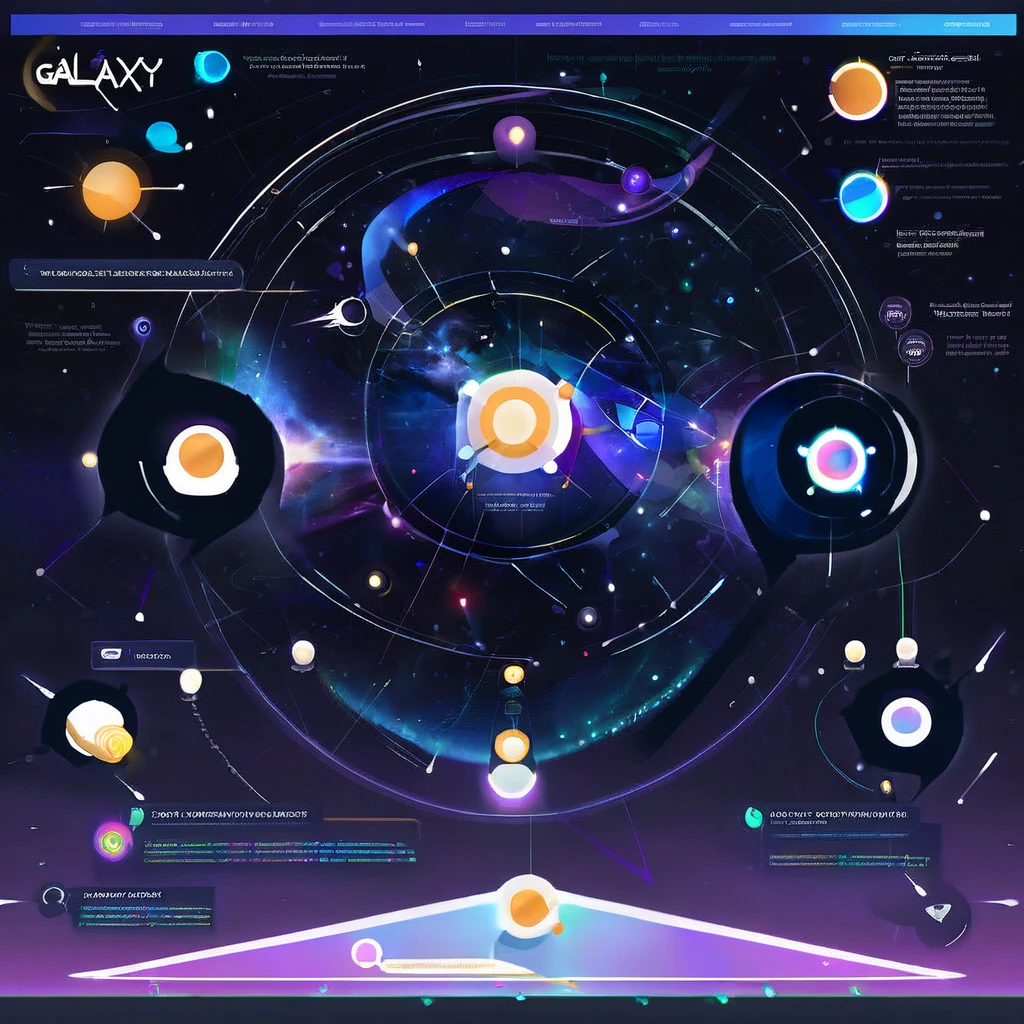 concept art of infinite knowledge board in galaxy style as an app to organize images as whiteboard