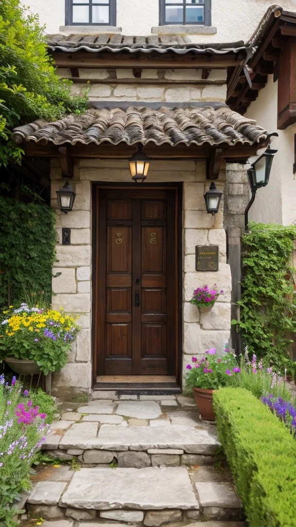 Outside the inn entrance