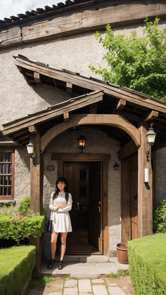Outside the inn entrance