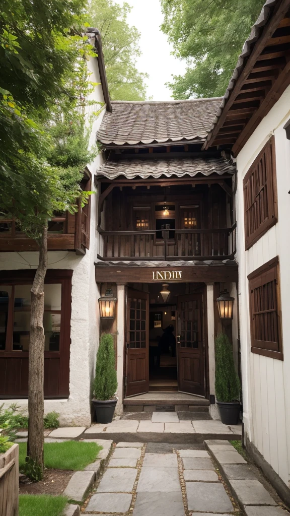 Outside the inn entrance