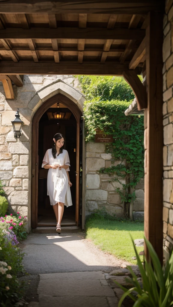 Outside the inn entrance