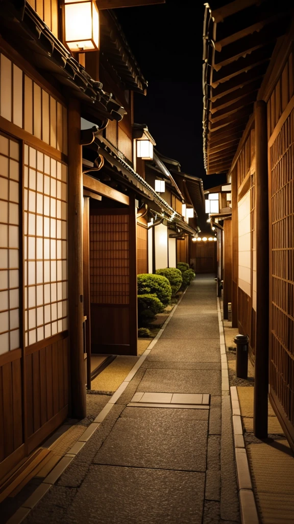 Outside the entrance of a Japanese-style inn