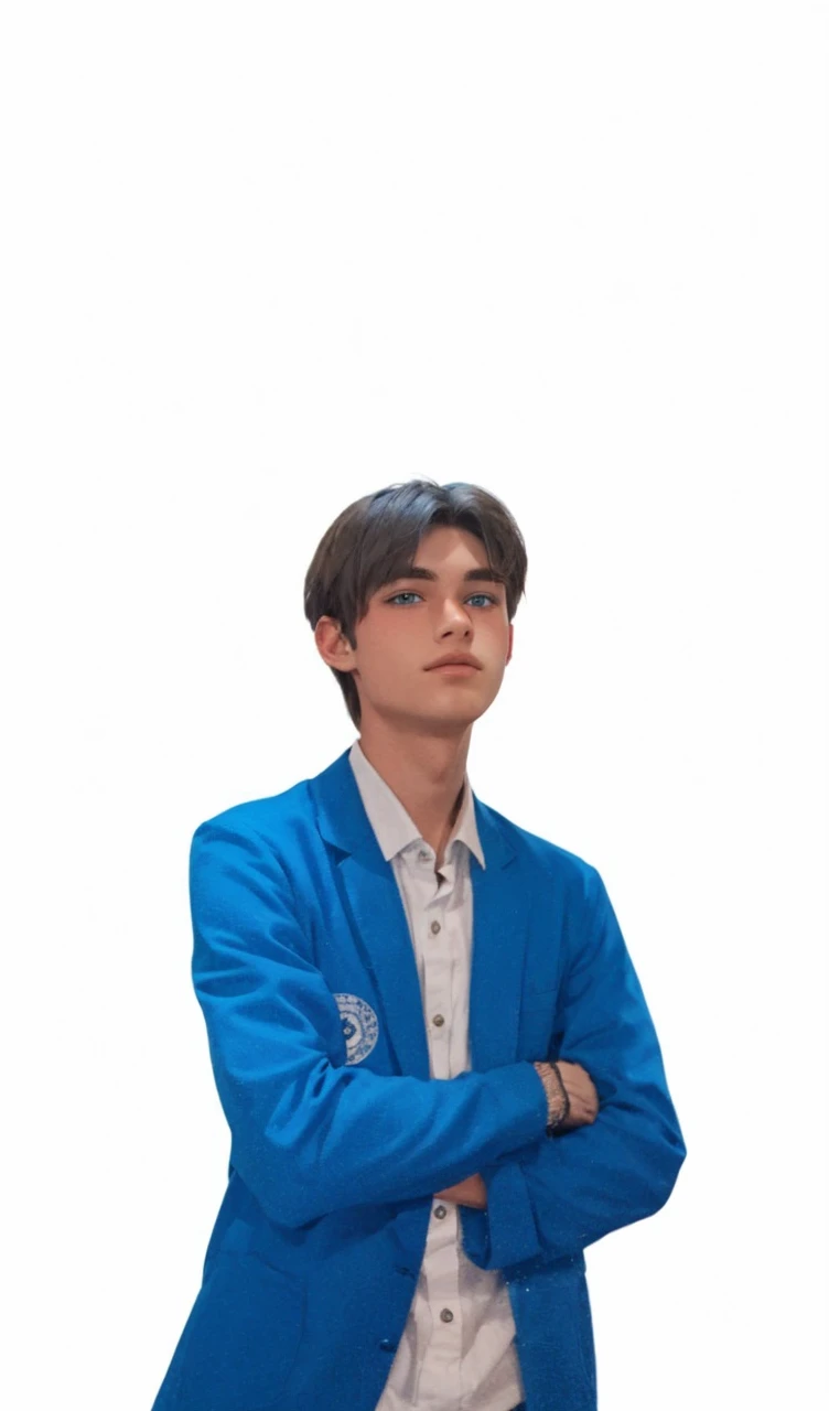 Create a 16 year old blonde British male with blue gray eyes completely banged by the'grass sitting next to'a campfire playing the ukulele