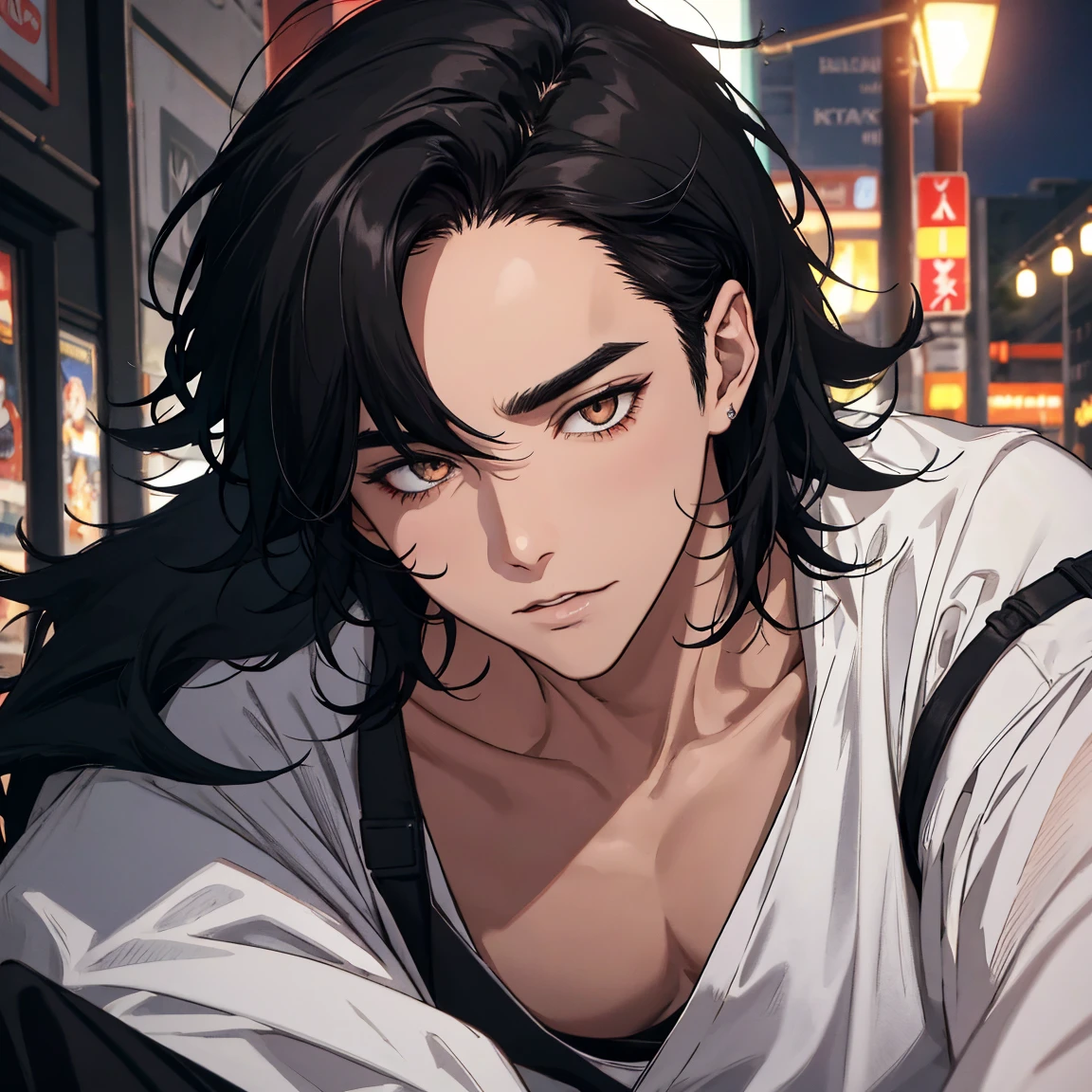 1 man night black hair mashwolfhair boy