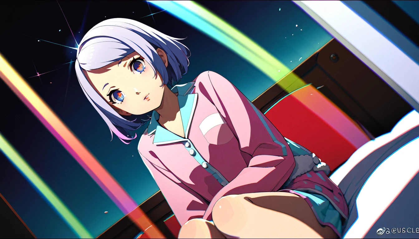 (Absurd:1.1, High resolution:1.1, 超detailed:1.1), 非常にdetailedな, 超detailed hair, (Fine grain:1.4), (Shining Eyes:1.3), thin, cute, Perfectly symmetrical face, narr○w waist, 超cute girl, 超cute face, 超cute, Super beautiful, Beautiful colors, merry (Yanmar gauge),From wlop,((Great quality)),One girl, (Beautiful legs),Sitting,music,Upper body rest (Beautiful colors,detailed,Highest quality,Great quality,so beautiful),pajamas,bed,Cowboy Shot,(Ray Tracing),Depth of written boundary,Lighting and Shadows,(perspective),Lighting particles,colorful,masterpiece,