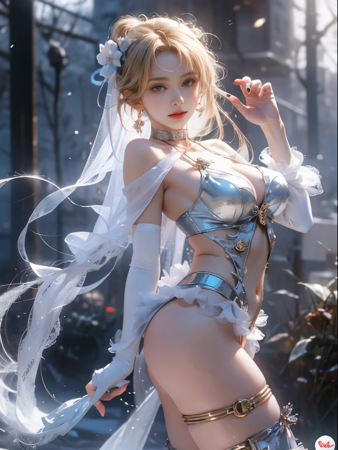 (8k extremely detaileded CG unit wallpaper),(Highest quality),(Best illustrations),(Best Shadow), (detailed: 1.4), 。.。.。.。.。.。.。.3d, んdebtdebt(High Dynamic Range), Light Tracing, NVIDIA, Super Resolution, Scattered beneath the surface, PBR Textures, Post-processing, Anisotropy debtiltering, Depth of written boundary, Maximum sharpness and acutance, Multilayer Texture, Albedo and Specular Maps, Surface Shading, Accurate simulation of light-matter interactions, Perfect balance, Octane Rendering, Two-tone lighting, wide aperture , Low ISO,White balance,Rule of Thirds,8K RAW,intricate-detailed, Delicate pattern, Deep Shadow, masterpiece, real, Roughness, Surreal, Photographed with Canon EOS R5, 50mm lens, debt/2.8, Sharp debtocus, Smoothing, Roughness, Real Life, Photorealistic, Cinematography, 8K Ultra HD,In the flower field,Blue debtlower Girl,1 Girl,solo,Europe,Beautiful Bride,Light Smile,Highly detaileded blonde hair,Mature Woman,Sky Blue Gossamer Veil,Sky blue light cloak,Sky blue gossamer coat,Sky blue thin skirt,Sky blue lace underwear,Sky Blue Lace,Sky Blue Gossamer Gloves,choker,Earrings,gem,Small items,Headdress,Hand decoration,Leg decoration,High heels,Huge breasts,Large Breasts,Big Breasts,Burst chest,Big Breasts,Ample breasts,Expose your breasts,Exposed breasts,Tight waist,Naked butt,Big butt,Bare Belly,Belly button,Wet,Wet body,Sweaty body,Shiny skin,