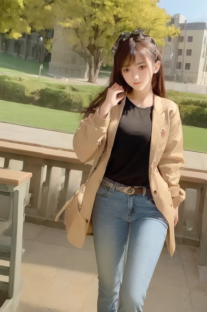(masterpiece), (best quality:1.4), absurdres, [:intricate details:0.2], 1girl of 20 y.o, in (university school:1.5), outdoors, seductive of cowboy shot, (black shirt), beige jacket, jeans, leaf cut, backpack,
edgAsianc, beautiful woman, wearing edgAsianc, (ulzzang-6500-v1.1)