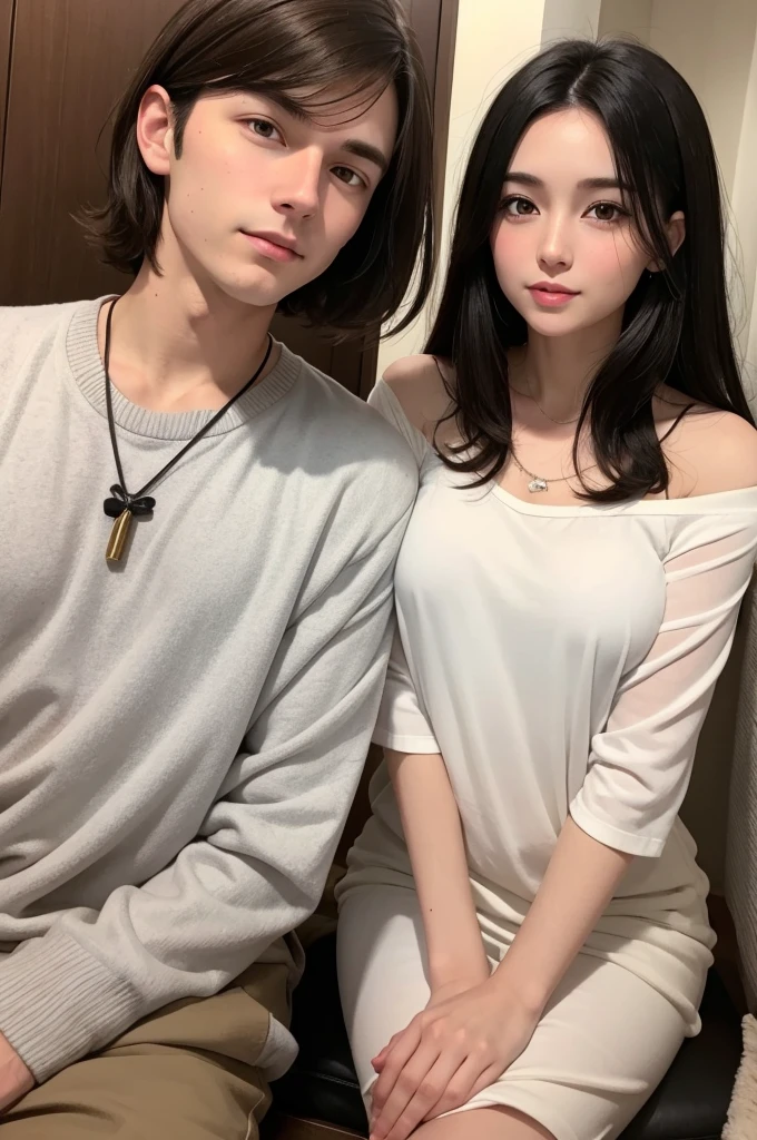 A white mother with black hair and a white boy with light brown hair